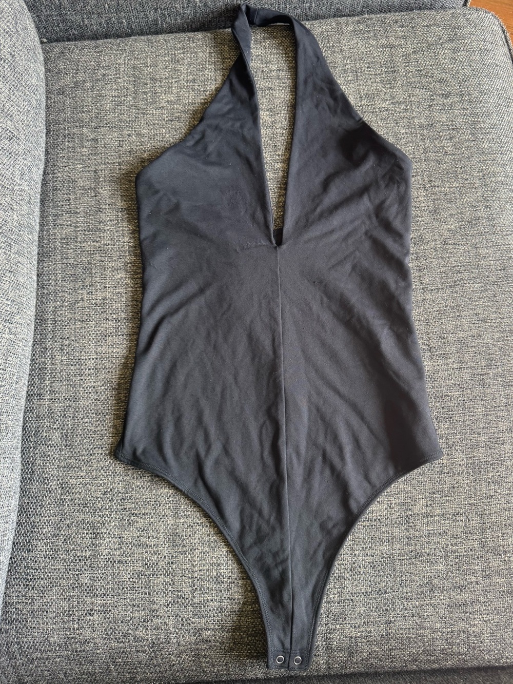 Abercrombie & Fitch Soft A&F Collection Black Halter Bodysuit